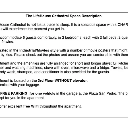 Lifehouse Cathedral * Free Parking* Superiorwifi* Appartement Almería